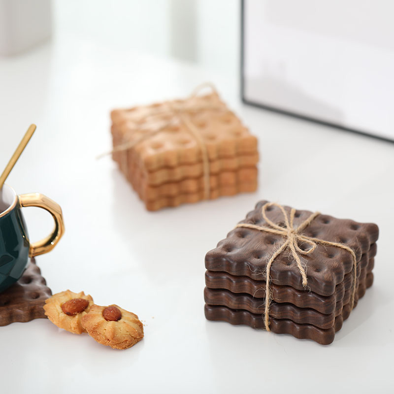 Wooden Art Cookie Design Coaster